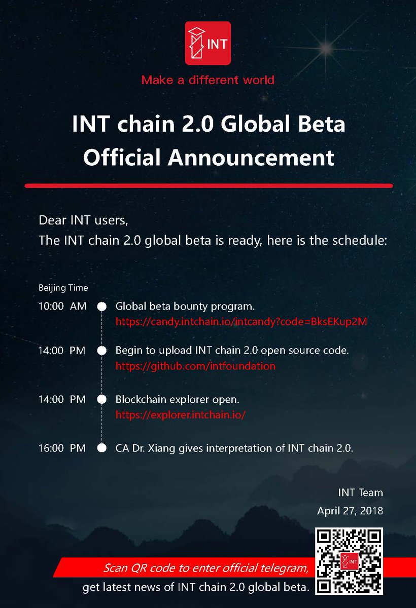 Official Announcement for INT chain 2.0 Global Beta
