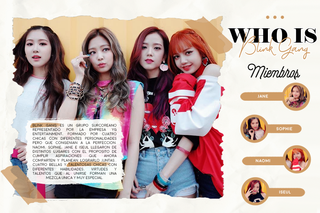 ¡Hola, somos BLIИK GΛИG! (블랙핑크) Un grupo surcoreano (y una hermosa amistad) representado por YG Entertainment formado por cuatro talentosas chicas persiguiendo un sueño en común, ¿te animas a conocernos?