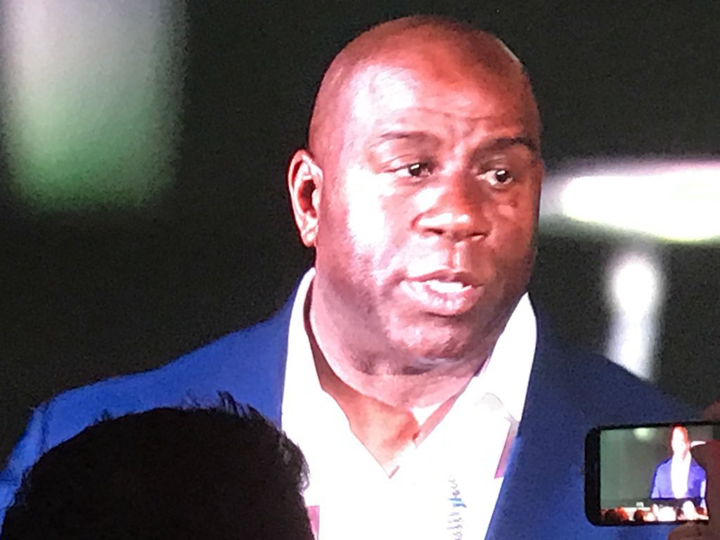 manilabulletin's tweet photo. Now: Earvin βMagicβ Johnson gives talk at SuiteWorld18. @NetSuite #SuiteWorld18 #GiveBack2Alex | via @BernadetteMagki https://t.co/I8178NjBMn