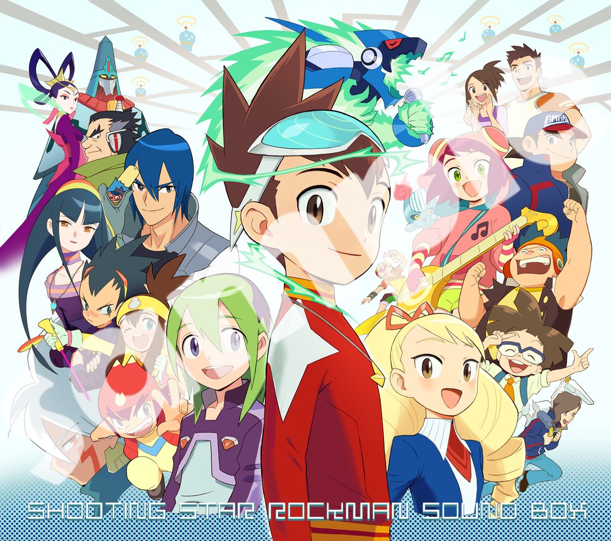 Rockman Unity きたー 流星のロックマン1 3 のbgmを収録した3枚組のcd Box 流星のロックマン サウンドbox の描き下ろしイラストジャケットがついに公開 流星のロックマン シリーズのオフィシャルイラストレーター中島暁子さんによる渾身の描き下ろし