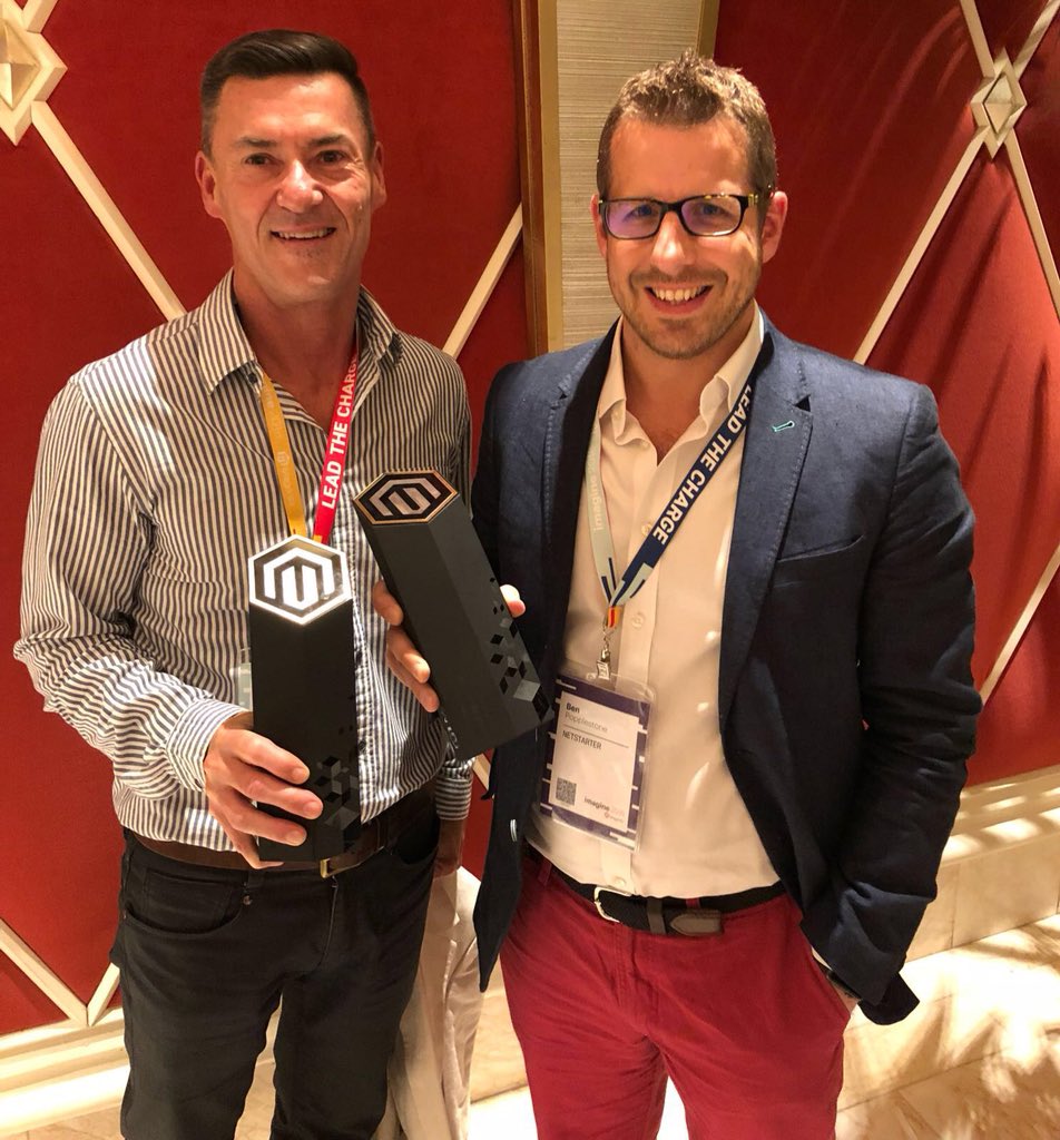 netstarter's tweet photo. Absolutely delighted for our client, Retail Apparel Group, and incredibly proud of our team to win the B2C Growth Award at #MagentoImagine. The 5 RAG brands have been phenomenally successful on #Magento2. https://t.co/XqWiXQpsC5