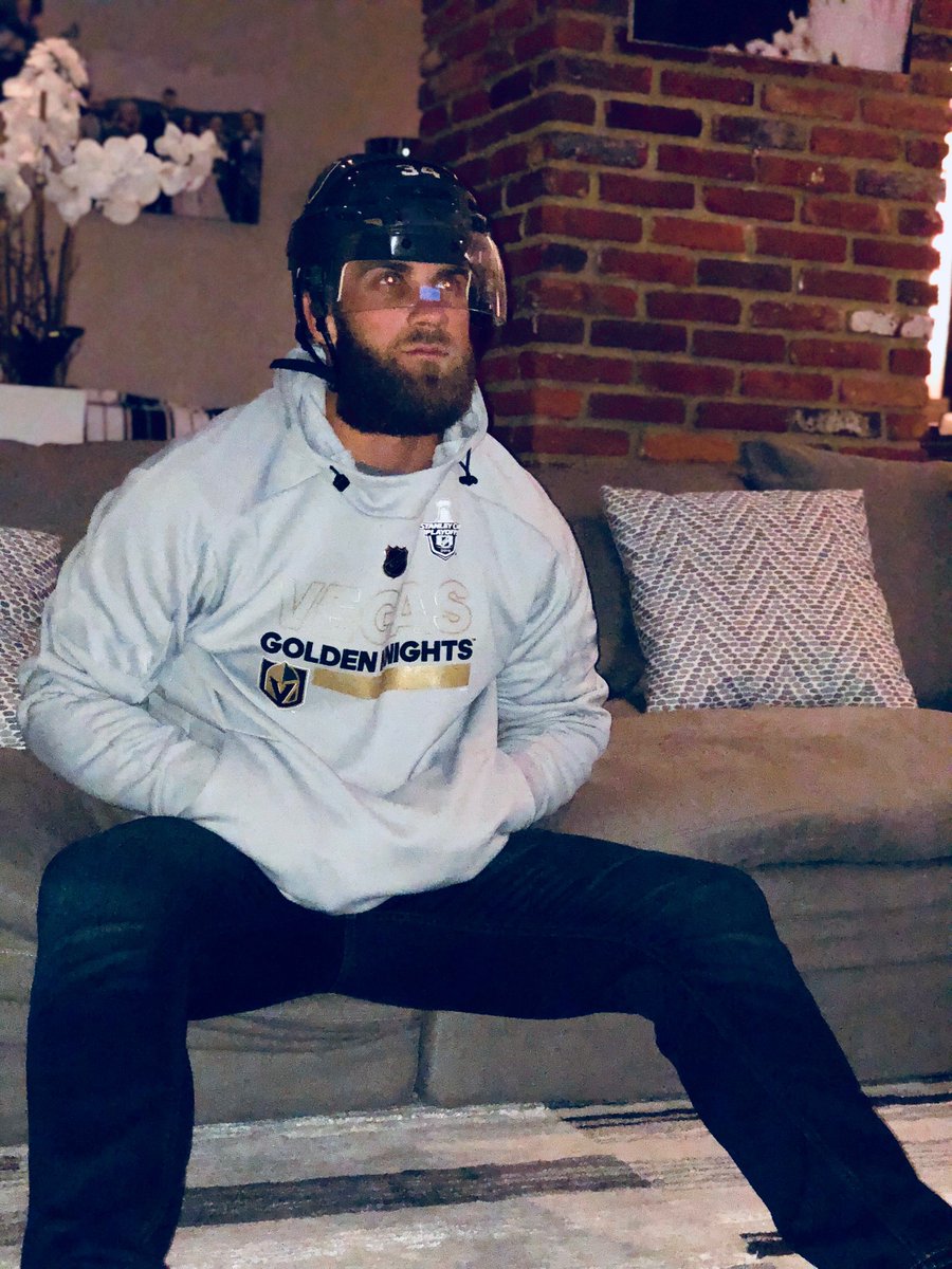 GoldenKnights's tweet photo. Anyone else rockin the @Bharper3407 look while watching the game?

Thanks for always representing the #VegasBorn Bryce👊👊👊 https://t.co/iW6yyqeAjD