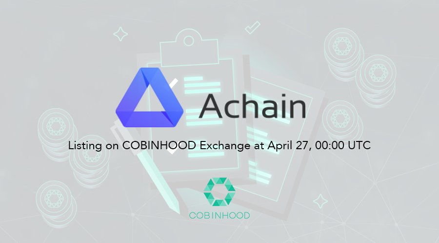 🚀 JUST LISTED 🚀 <a href="/AchainOfficial/">AchainOfficial</a> is now listed on COBINHOOD with zero trading fees! Start trading $ACT now cobinhood.com/trade/ACT-BTC