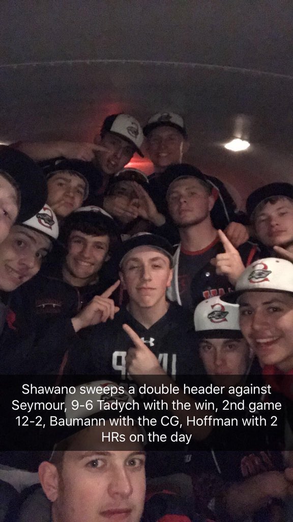 WIBallCentral's tweet photo. Shawano swept Seymour in a DH, 9-6 and 12-2 (via @BaumannCasey) https://t.co/eKGEp4nwUh