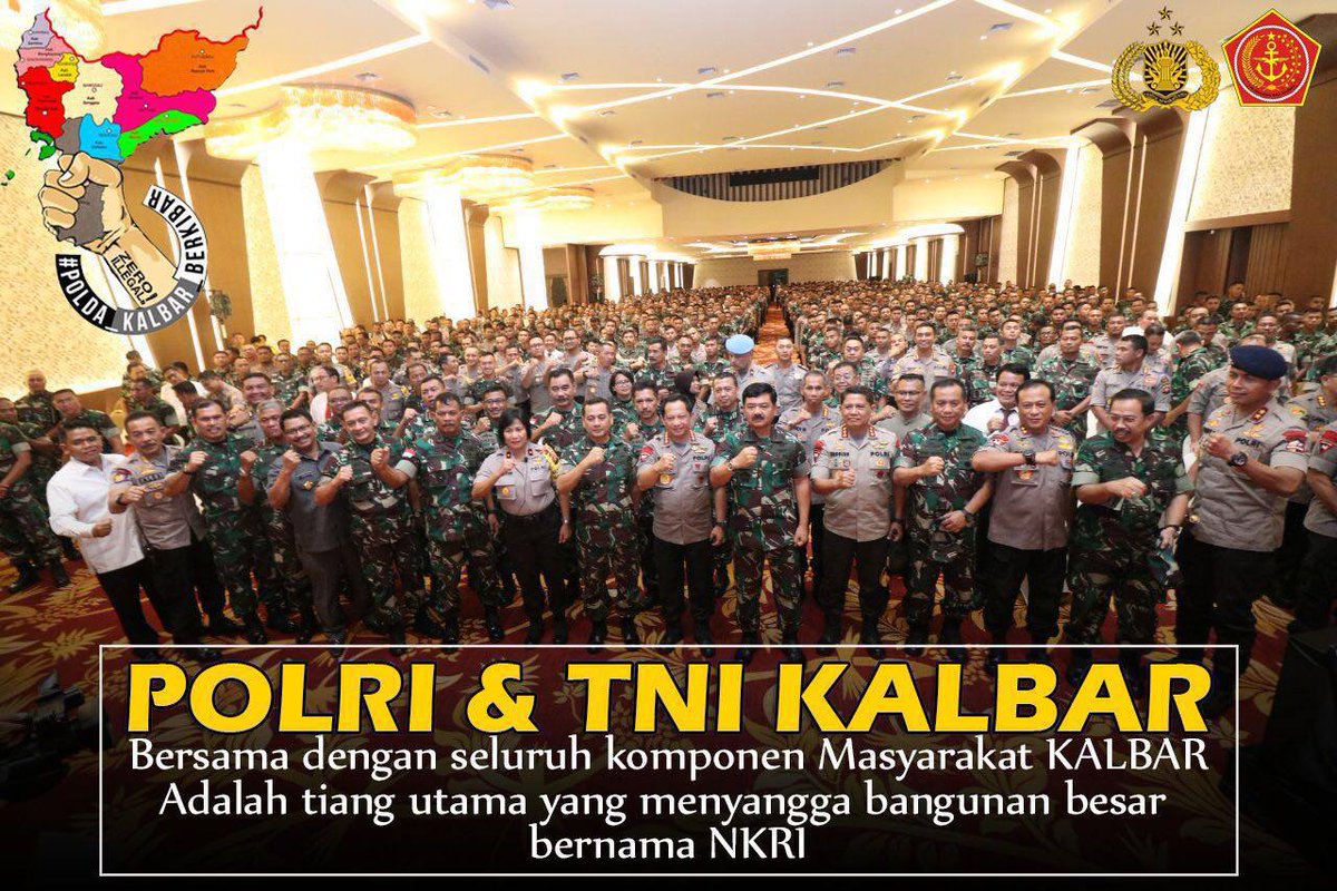 CSchweinsgry's tweet photo. POLRI dan TNI KALBAR bersama dengan seluruh komponen Masyarakat KALBAR adalah tiang utama yang menyangga bangunan besar bernama NKR
#poldakalbarberkibar #zeroillegal #zerotolerance #thebestpol #viral #tnipolri https://t.co/0jvmN3r8iP