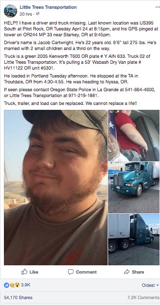 Transportation Alert System - Still Missing - Update - Missing Driver