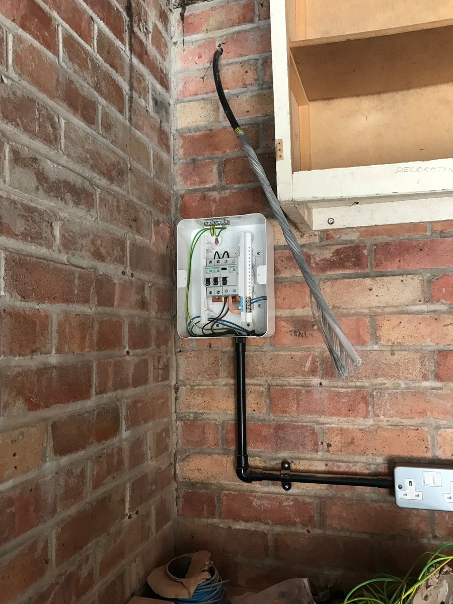 HoganElec's tweet photo. Garage supply carried out this week. Overhead containment and metal conduit works carried out on site! https://t.co/0EpwsQC845