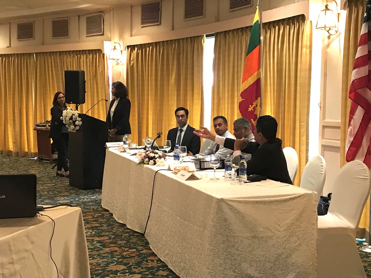 AmChamLK's tweet photo. Glad to have our members participate and provide an industry perspective at the IPR Border Enforcement Workshop organized by @uspto + @USEmbSL #lka #WorldIPDay2018 https://t.co/3t6TeGkXZG