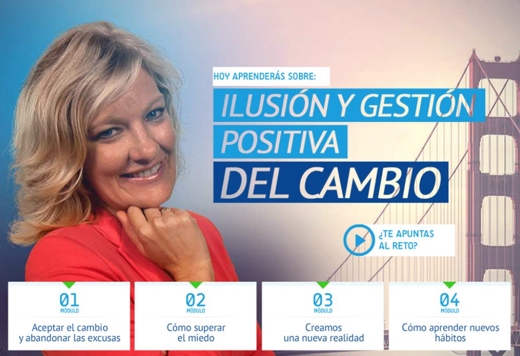 En este #cursoonline <a href="/PilarJerico/">Pilar Jericó</a> nos enseña a afrontar los cambios de cualquier tipo que surgen en nuestra vida personal y profesional, las alteraciones inesperadas en el trabajo, la familia, los amigos, la pareja..
No lo pienses más, te cambiará la vida: planetahipermedia.com/cursos-lideraz…