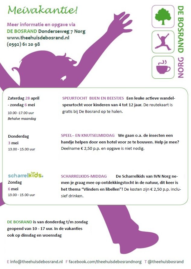 Activiteiten deze meivakantie: #speurtocht #insectenhotelmaken #scharrelkids <a href="/ivn_norg/">IVN Norg</a> Kom je ook?