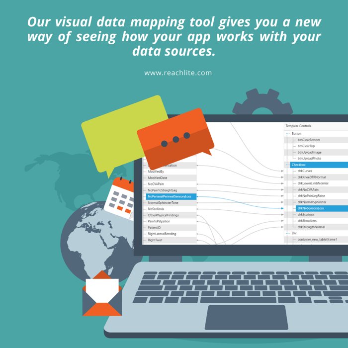 Reachlite's tweet photo. Visually manage your data integrations. Populate data from multiple sources directly to the elements of your app. Visit us at https://t.co/t03diEu75u
#Reachlite #FileToAppConverter #DataIntegration #Compulark https://t.co/5dlQuK6LMK
