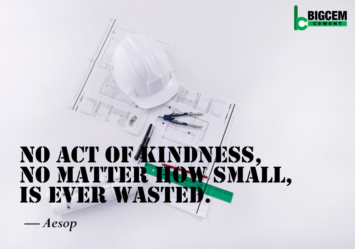 BigCementIndia's tweet photo. No act of kindness, No matter how small,Is ever wasted. - Aesop
 @BigCementIndia #Cement #construction https://t.co/LPLqxJ40LR https://t.co/DZT57NFYJO