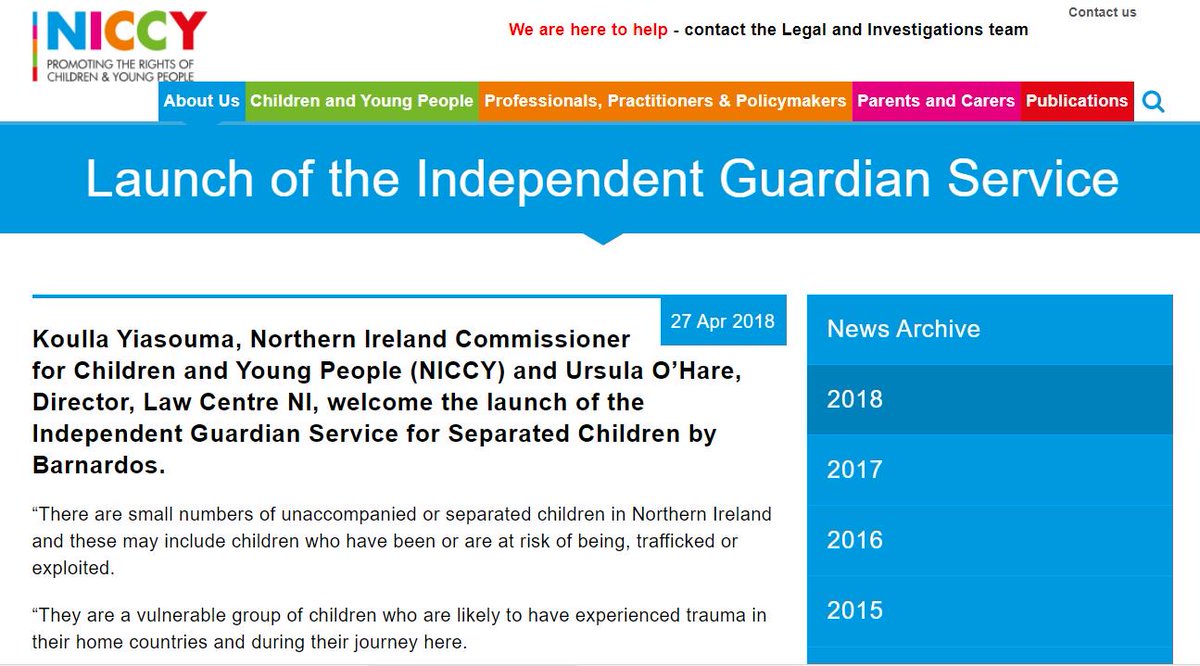 nichildcom's tweet photo. Proud to have played our part with @LawCentreNI "..today marks a new chapter for separated children in Northern Ireland. A trusted adult will now guide them through & make sure they are involved in, decisions about social care, education & immigration" https://t.co/cUWTTw7Zu4 https://t.co/Vxd3j2ZKfm