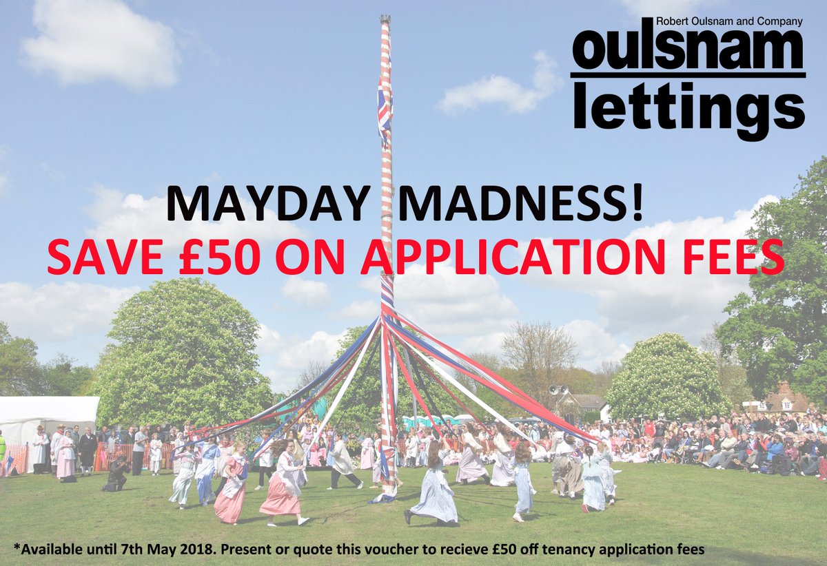 OulsnamLettings's tweet image. MAYDAY MADNESS! We are offering £50 off tenant application fees until 7th May 2018. Present or quote this voucher to a negotiator to claim money off.
 #tenants #applicationfees #lettings #oulsnam #propertytolet #birminghamproperty
