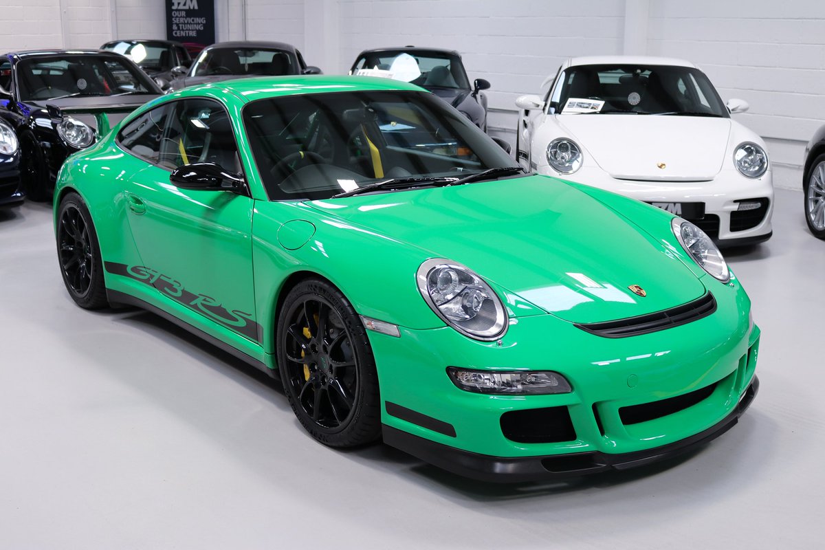 JZMPorsche's tweet photo. Here it is, back from being prep’d and now available in our showroom. Our stunning Viper Green (actually Signal Green) 997 Gen I GT3 RS..... 🐍 https://t.co/NoJupTL5bl