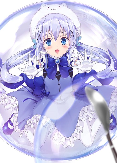 泡に閉じ込められてしまった魔法少女チノ 