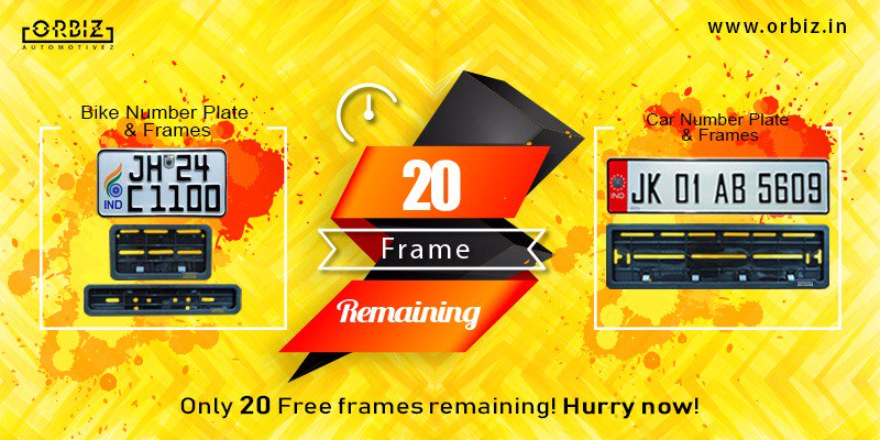 thenumberplates's tweet photo. Orbiz giveaway is about to end!! Only 20 free frames left!! Hurry! Grab now https://t.co/4BiXzi09V0
#Orbiz #OrbizAutomotivez #NumberPlates #CarNumberPlates #BikeNumberPlates #HighQualityNumberPlates #FreeFrames https://t.co/F6YoNPbXxm
