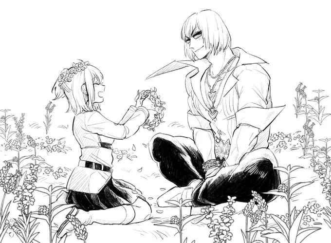 マイルームお花畑仕様の金ぐだ 