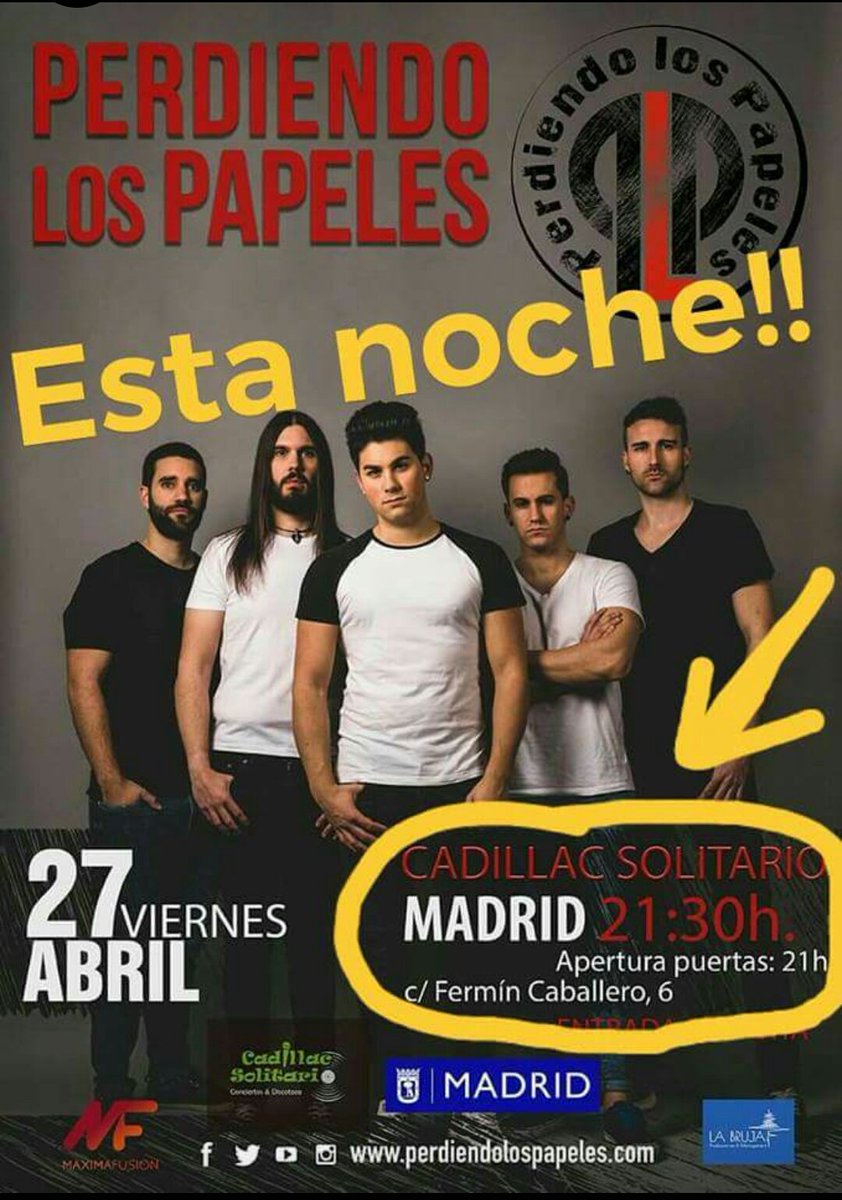 Esta noche nos toca #Madrid <a href="/salacadillac/">Cadillac Solitario</a> (entrada gratuita)
Ap de las 21"30h  os esperamos!!! 

<a href="/PLP_poprock/">PerdiendoLosPapeles</a> 

#PopRock #SalaCadillacSolitario #viernes #friday #music #rock