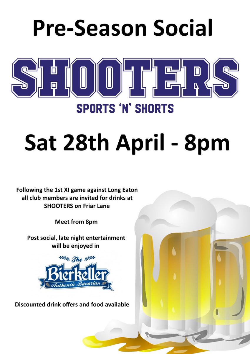 Looking forward to a few beers at Shooters tomorrow night!