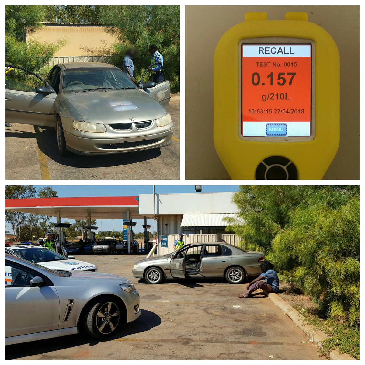 RoadPolicingWA's tweet photo. Male driver was charged with drink driving, false number plate and unlicensed vehicle at South Hedland this morning. Driver licence is suspended as from now for 2 months till his court date 😀 #WATrafficPolice #WARoadSafe #DontDrinkAndDrive #DontDoDrugs #SouthHedland #BADBus4 https://t.co/HAeB2aDKcY