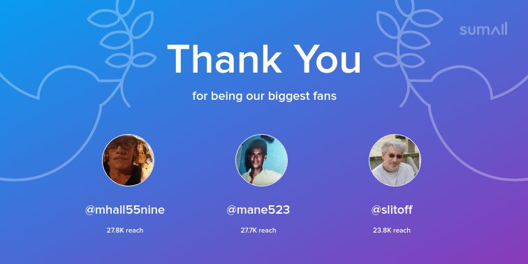 IsmoRaisanen's tweet photo. Our biggest fans this week: @mhall55nine, @mane523, @slitoff. Thank you! via https://t.co/CBbzeuy6oM https://t.co/UCfsOZSkMz