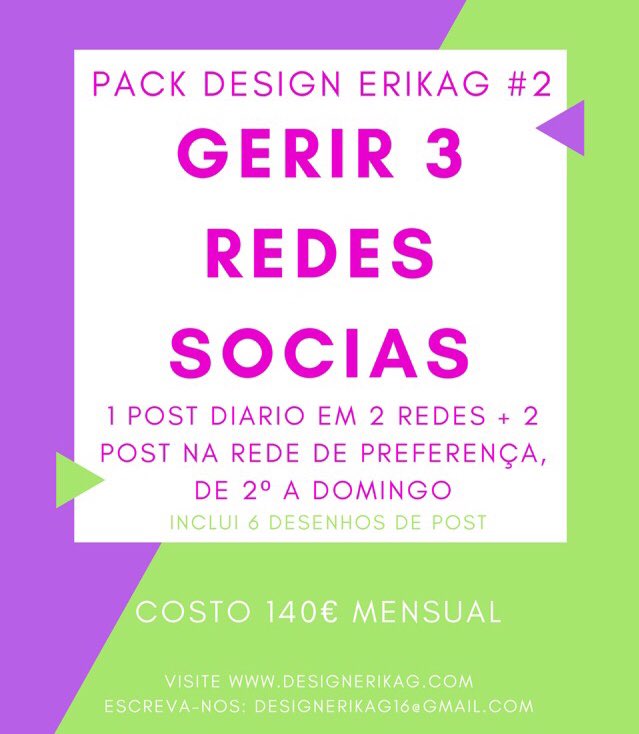 Erika_G79's tweet image. O nosso #packdesignerikag # 2. 
Gerimos 3 redes sociais, publicando TODOS os dias! e adicional nós OBSEQUIAMOS 6 desenhos para o seus POST! Só por 140€ mensual!!!
O que você está a espera? Entre em contato conosco!
#miami #florida #porto #lisbon #algarve #espinho #aveiro #brasil