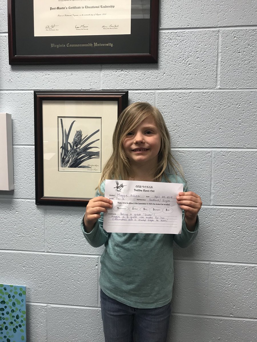 GinnyGills's tweet photo. Super job, Maggie. She earned a positive Duke Shoutout from her teachers. 
💙💛💙💛💙 #iamcucps https://t.co/YTMJ8kTVow