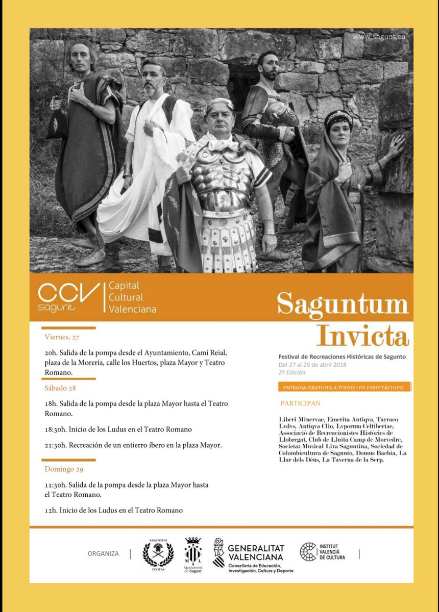 La asociación <a href="/emeritantiqva/">ASOCIACION CULTURAL EMERITA ANTIQVA</a> cruza #España desde #Merida hasta #Sagunto para recrear en la segunda edición de #saguntuminvicta