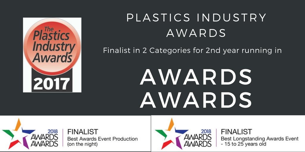 plasticsawards's tweet photo. We are off to #AwardsAwards 2018 today, where we are Finalists in 2 categories. Wish us luck! #PIA2017 https://t.co/wre2zLwGxy