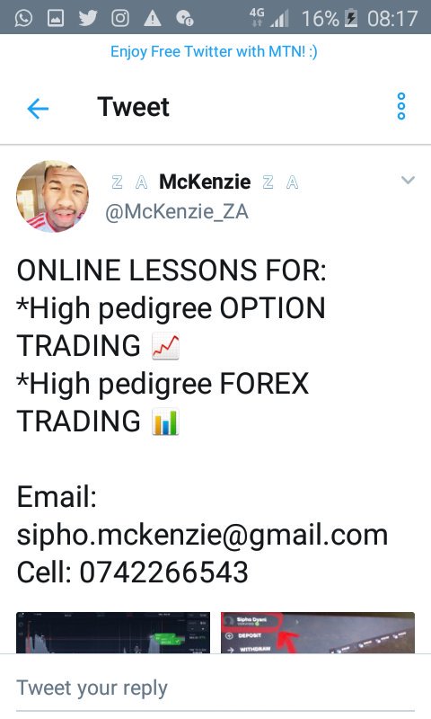 Bra_kent365's tweet photo. Good day beautiful people of Mzansi,The good brother  @McKenzie_ZA Just offered to give me free Trading lessons but all I need is 250 Rt's so could url plz help a brother out by simply hitting the Rt option,I'm  following every one that retweets this #TrapaDrive https://t.co/t8buaUNkEI