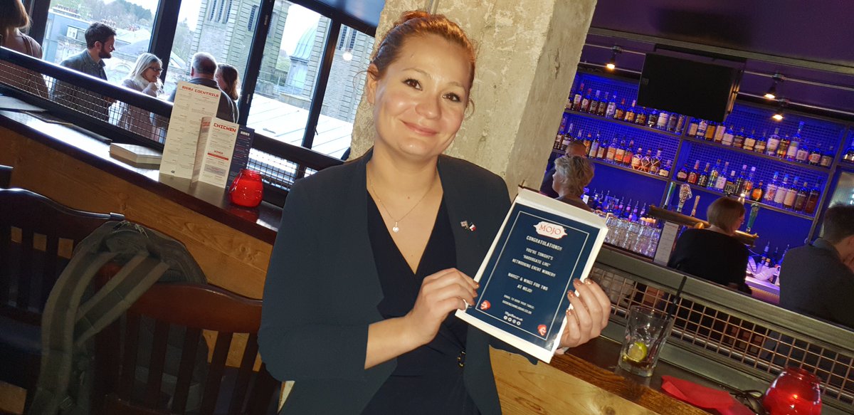 LiveHarrogate's tweet photo. Congratulations to our #Harrogate April prize draw winner Clemence Roux from @WestParkHotel - enjoy your Wings &amp; Margs for 2 courtesy of our host venue @MOJOHarrogate https://t.co/40W6wVITze