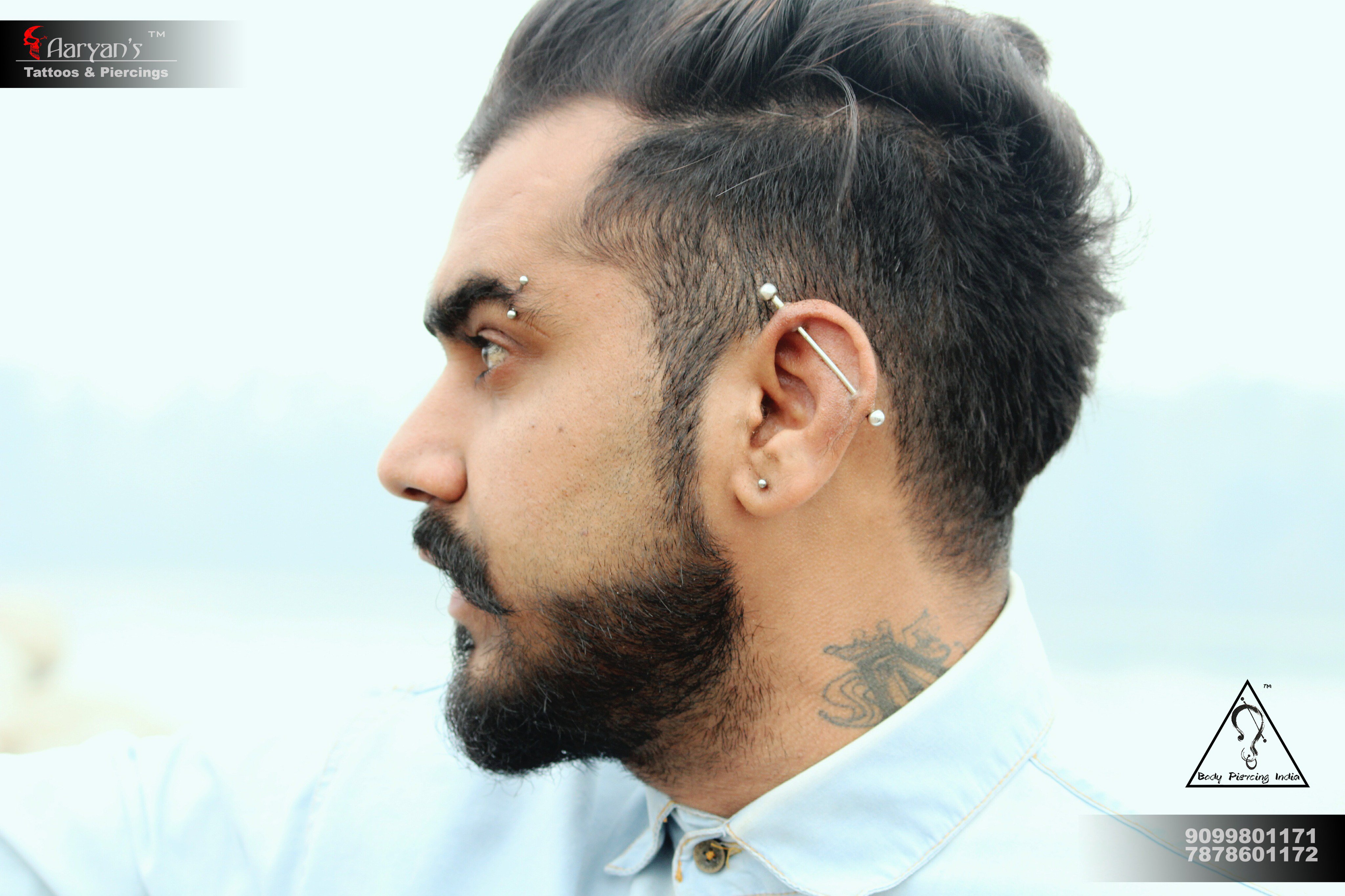 Industrial bar piercing men sale