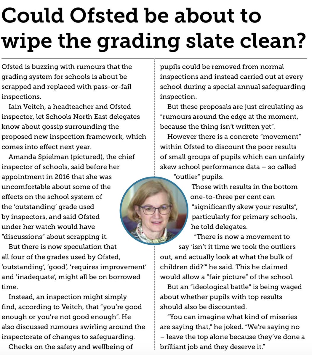 Oh wow - please let this rumouring come true - from <a href="/SchoolsWeek/">Schools Week</a> #ditchthegrades.  It could happen. Yes!  Go for it  <a href="/amanda_spielman/">Amanda Spielman</a>