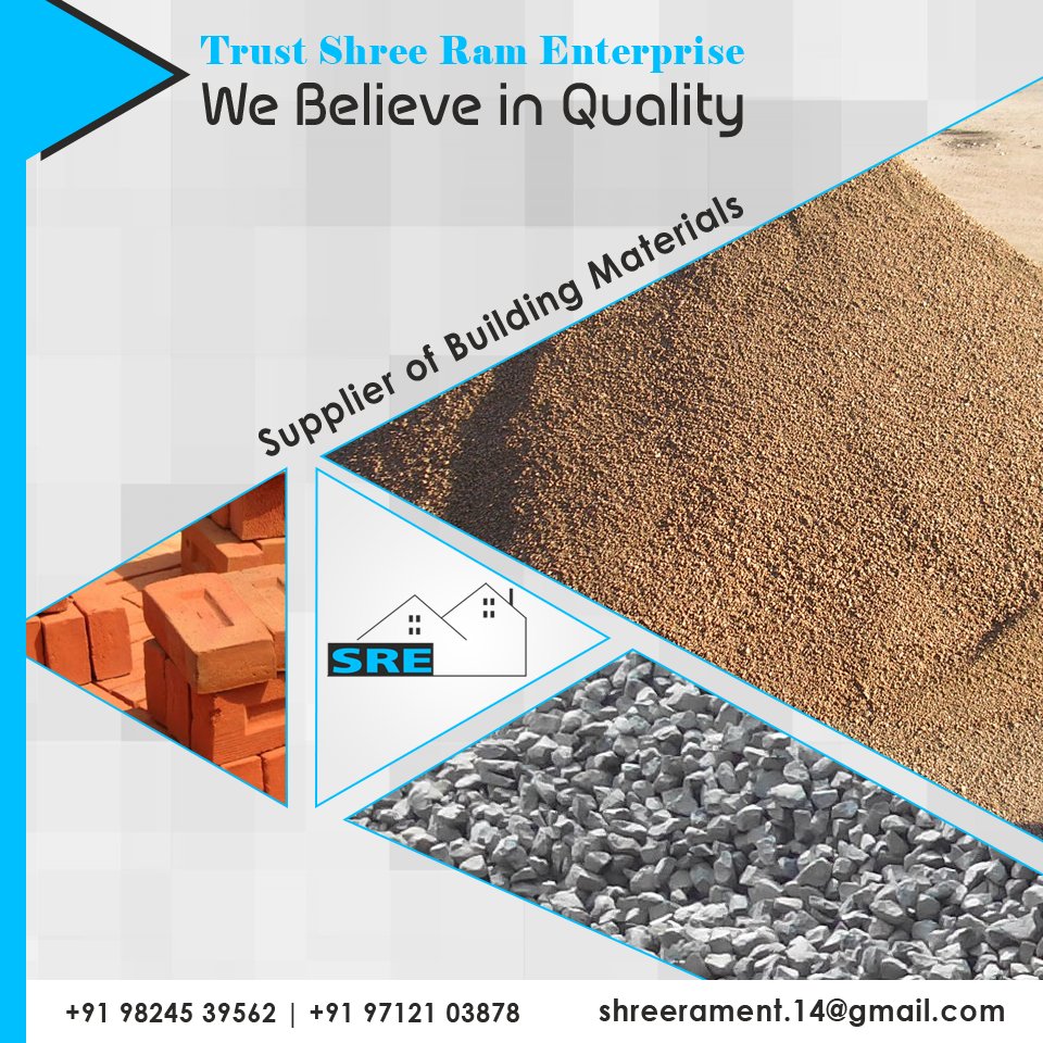 sresupplier's tweet photo. We are supplier of commercial, residence and industrial building material. We offer quality Banas River Sand, Screening Sand, Bricks, Aggregate etc.
#BanasRiverSand #ScreeningSand #Bricks #Aggregate #BuildingMaterialSupplier
#ShreeRamEnterprise https://t.co/EiEZMTgftf