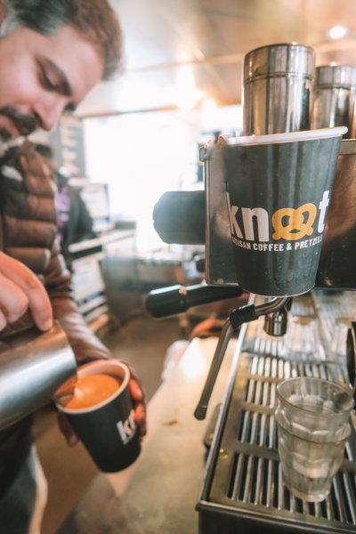 We don't care if the glass is half full or half empty, we just want to know if there's coffee in it? #knotpretzels #londoncoffee