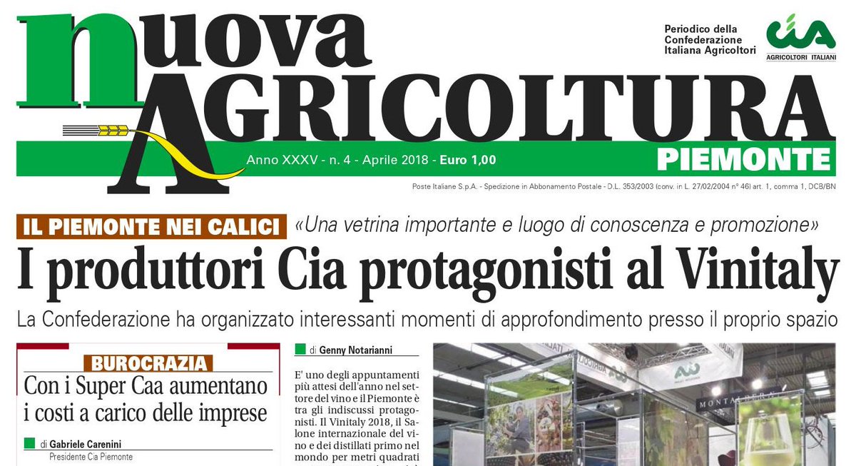 On line l'ultimo di #NuovaAgricolturaPiemonte, con all'interno le notizie dal Patronato #Inac #Piemonte. ciapiemonte.it/nuova-agricolt…