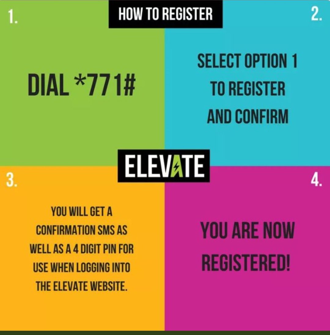 Are you registered for Elevate yet?Dial *771#  to register and don't be left out. #youthempowerement.@elevateyouthzw @econetzimbabwe @NdoroShaz @jiantloaded @StarfmZimbabwe @Techzim @Techunzipped @mamoyowezhira @NatsayiOlga