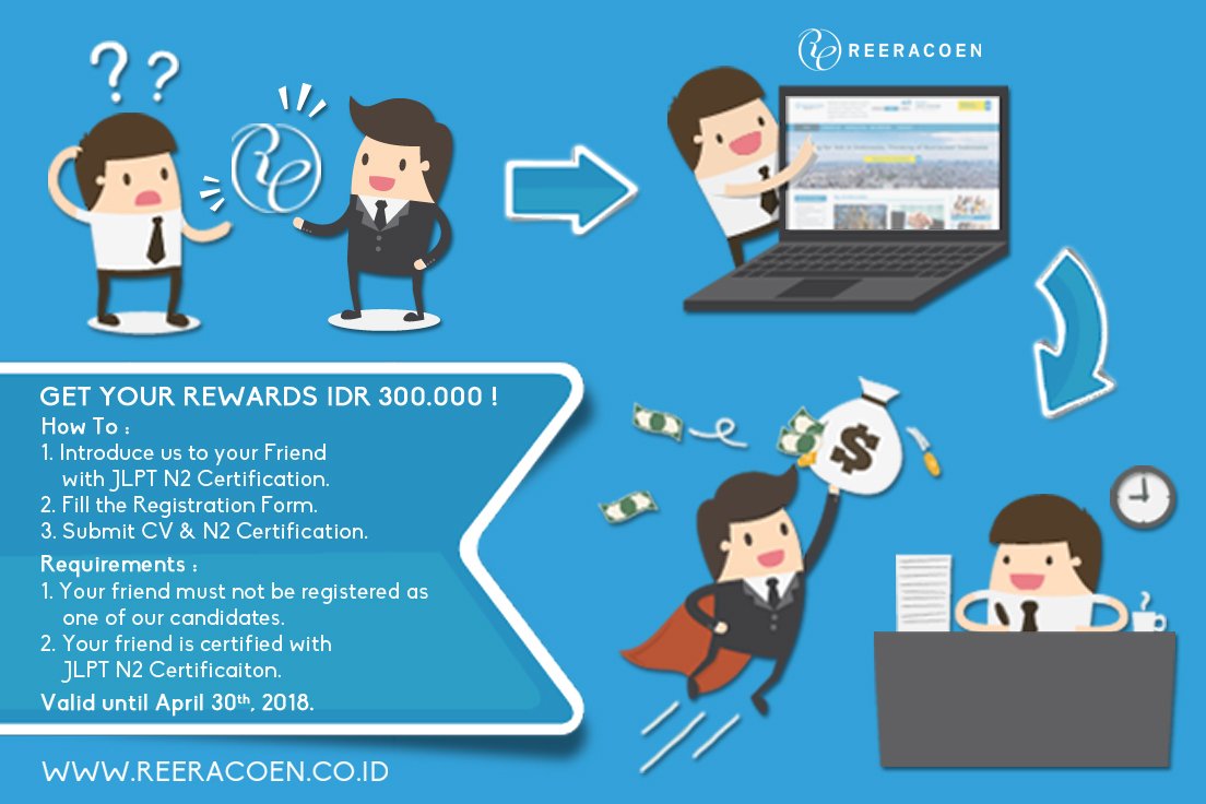 ReeracoenID's tweet photo. Hi ! 
Do you have Friend with JLPT N2 Certification ?
Fulfill this form &amp; Get your rewards IDR 300.000 !!

https://t.co/mCFbbVm3la https://t.co/vVGMGp2ces