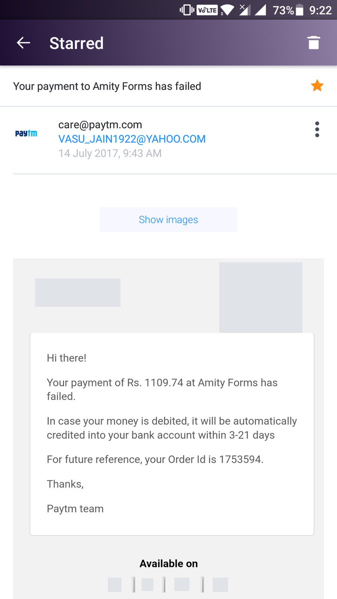 vasu1922's tweet photo. @Paytmcare @Paytm when my problem is getting resolved? Its too being long!! #notsatisfied https://t.co/UvE1Bp1VNF