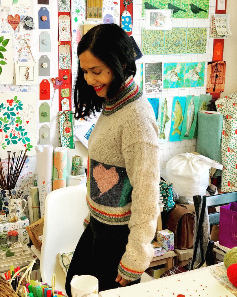 Happy in my Heart Leaf Boxy Sweater from Colourwork Knits <a href="/quail_studio/">Quail Studio</a> knitted in beautiful <a href="/RowanYarns/">Rowan Yarns</a> Felted Tweed