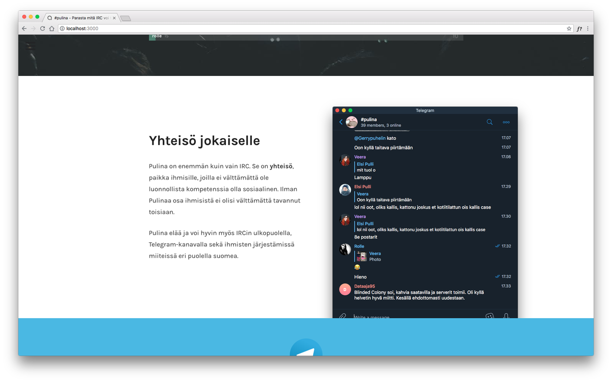 pulinairc's tweet photo. Sivusto sai hiljattain uutta faceliftia. Kaikki irkkiin! https://t.co/Lrh0WZl7Ik #ircfi #pulina #yhteisö https://t.co/u5gBIoPKzj