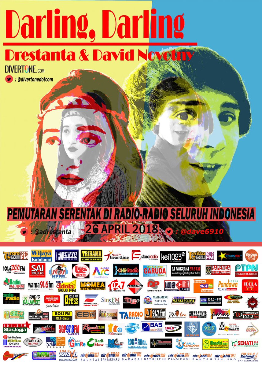 #PemutaranSerentak <a href="/adrestanta/">Drestanta Wibisono</a> dan Dave6910 - Darling Darling
cc <a href="/divertonedotcom/">divertone</a> #latepost | Streaming @ bkkbnsumbar.com #AyoDengarRadio Satu suara berjuta telinga