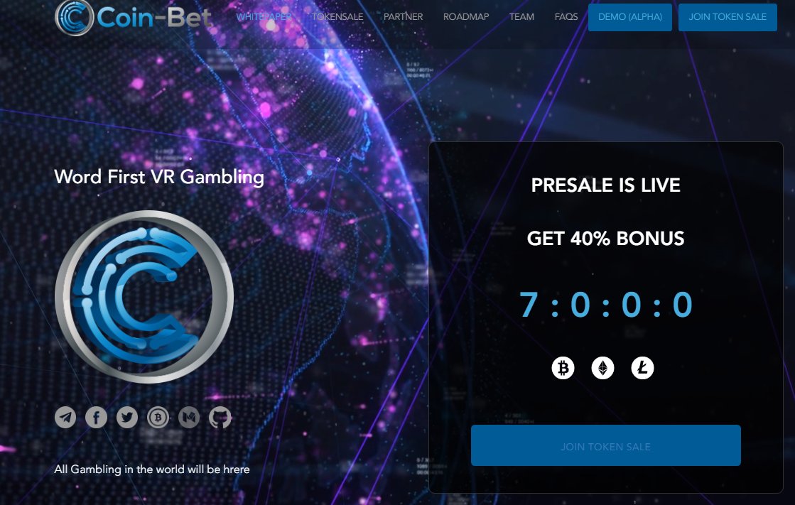 STARTING ICO

#ICO #bitcoin #ethereum #gambling #coin-bet #betting