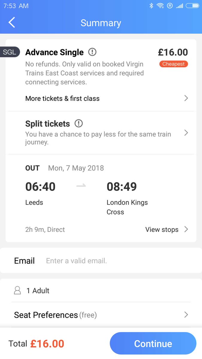 thetrainpal's tweet image. #TrainPal #CheapTrainTickets #UKTravel Hello my dear travel pal, it only cost £16.00 from Leeds (LDS) to London Kings Cross (KGX) on Monday 07 May. 😎😎No booking fees! No extra charges! Download TrainPal to search more cheap train tickets from here: play.google.com/store/apps/dev…