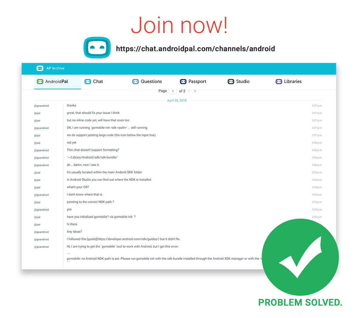 AndroidPalTech's tweet image. ✅This is how we discuss #Android question in ?@AndroidPalTech +Chat 👉 chat.androidpal.com/channels/andro…
#AndroidPal #androidapps #AndroidDev #MobileApp #developers #community #networking