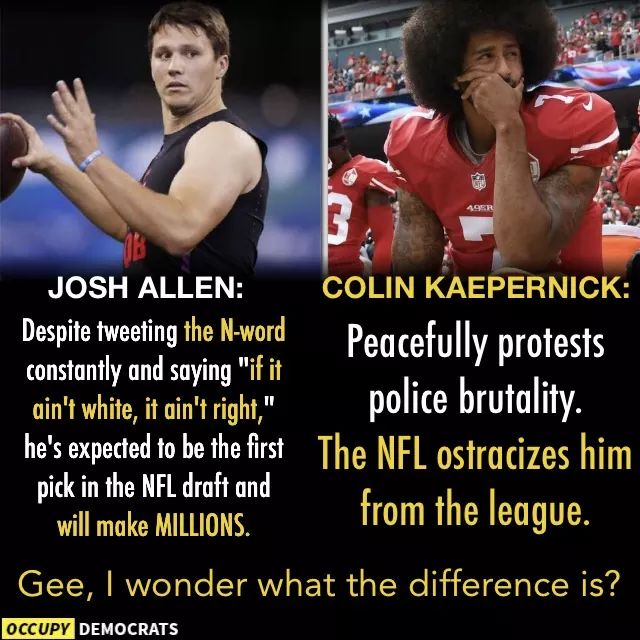 OverdoseFM's tweet photo. Wasn't first but @JoshAllenQB still got picked by @buffalobills smh #NeverForget
#TakeAKnee #ImWithColin #ColinKaepernick #NFL #NFLDraft18 https://t.co/6sDnXRAb5c