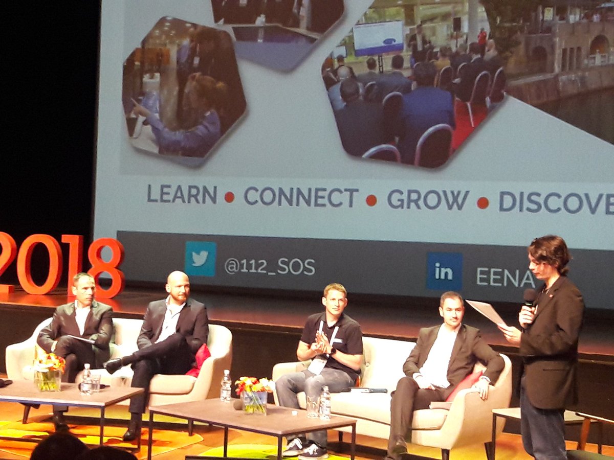 LaurentAlfonso's tweet photo. Le projet @waze & @112_sos avec @ZamarroAlfonso , @dmaille26 , #EricRodriguez , @columdonnelly à la conférence #EENA2018 🔜 https://t.co/7UYrKyGJup
