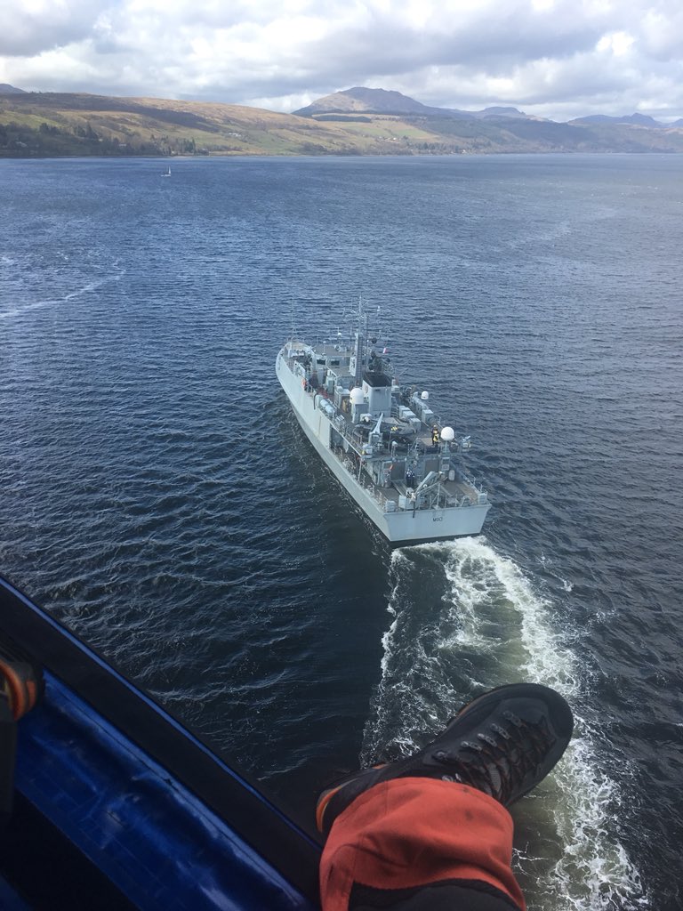 Yesterday was just like being back in the Navy! Winchex with #hmsramsey then a #sar tasking to #rfalymebay to take an injured commando to hospital @RoyalNavy #rescue199 #bestjobintheworld
