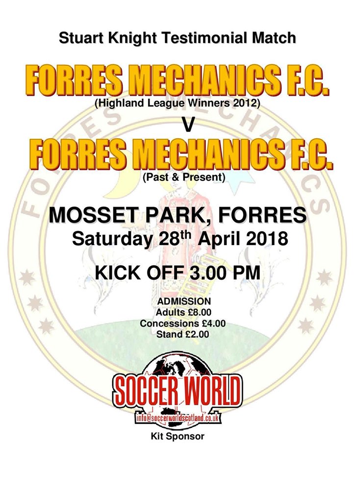 Please share and come along if you can make it! Lots of cans heroes making a reappearance! With the chance for revenge for all the ‘when we won the league’ shouts since 2012!!😂
<a href="/forresmechanics/">Forres Mechanics</a> <a href="/themightycans/">Forres Mechanics Supporters</a> <a href="/fitbanorth/">🔸Fitba North🔸</a> <a href="/SHFLfb/">Highland League</a>